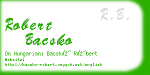 robert bacsko business card